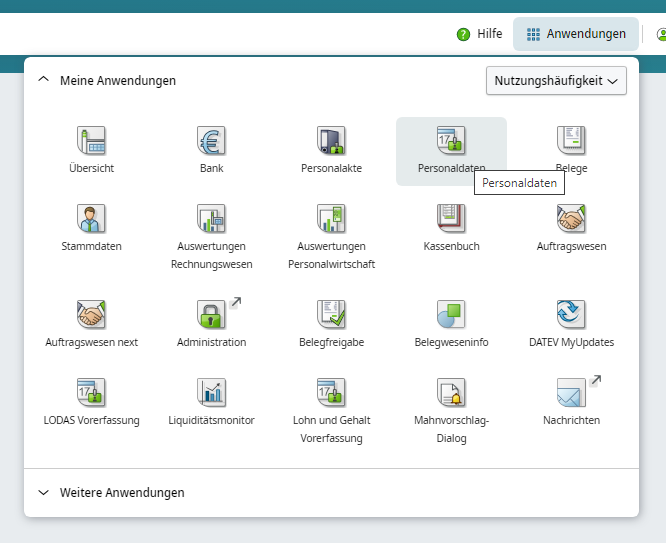 Anwendung Personaldaten
